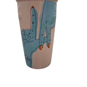 Starbucks 12 Oz Los Angeles Hand Sign Ceramic Travel Mug With Lid